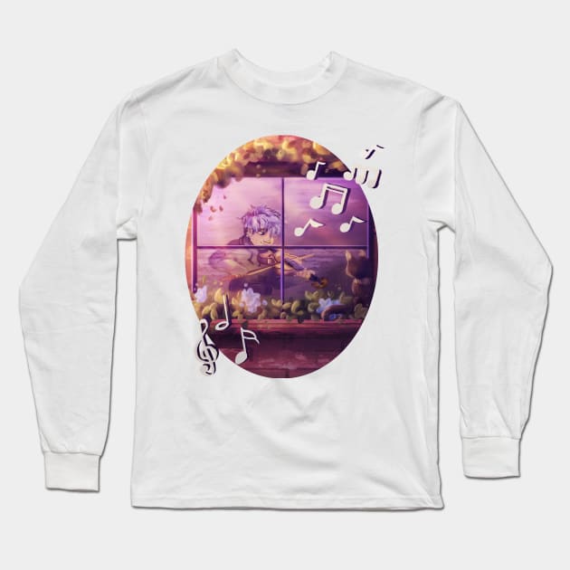 Chill Violinist Long Sleeve T-Shirt by JuliaMaiDesigns